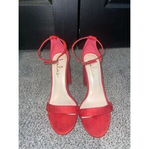Lulus Women's Size 6.5 Red Satin High Heel